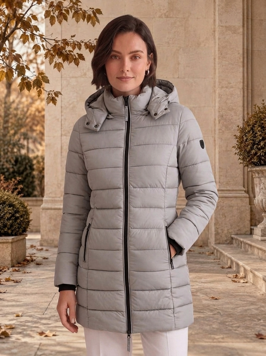 Women's long sleeve padded coat for autumn