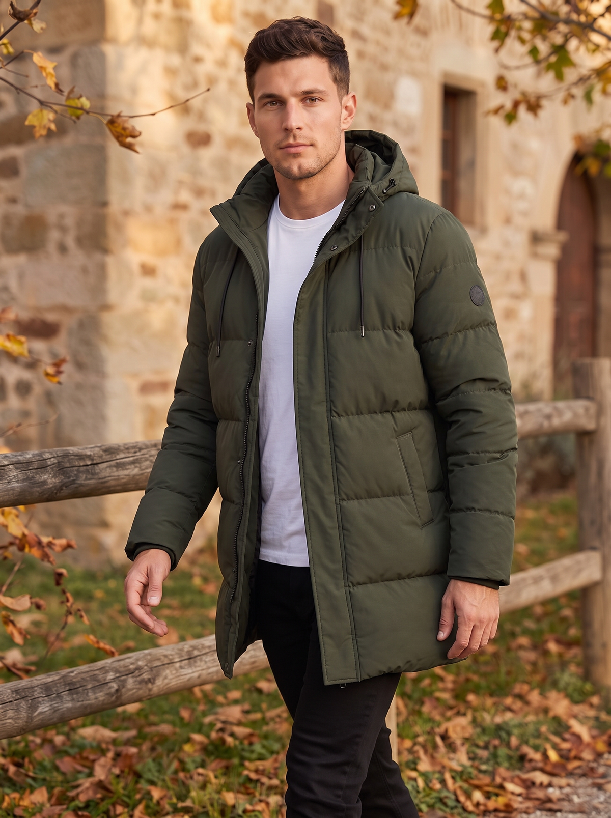 Men's insulated puffer jacket for fall