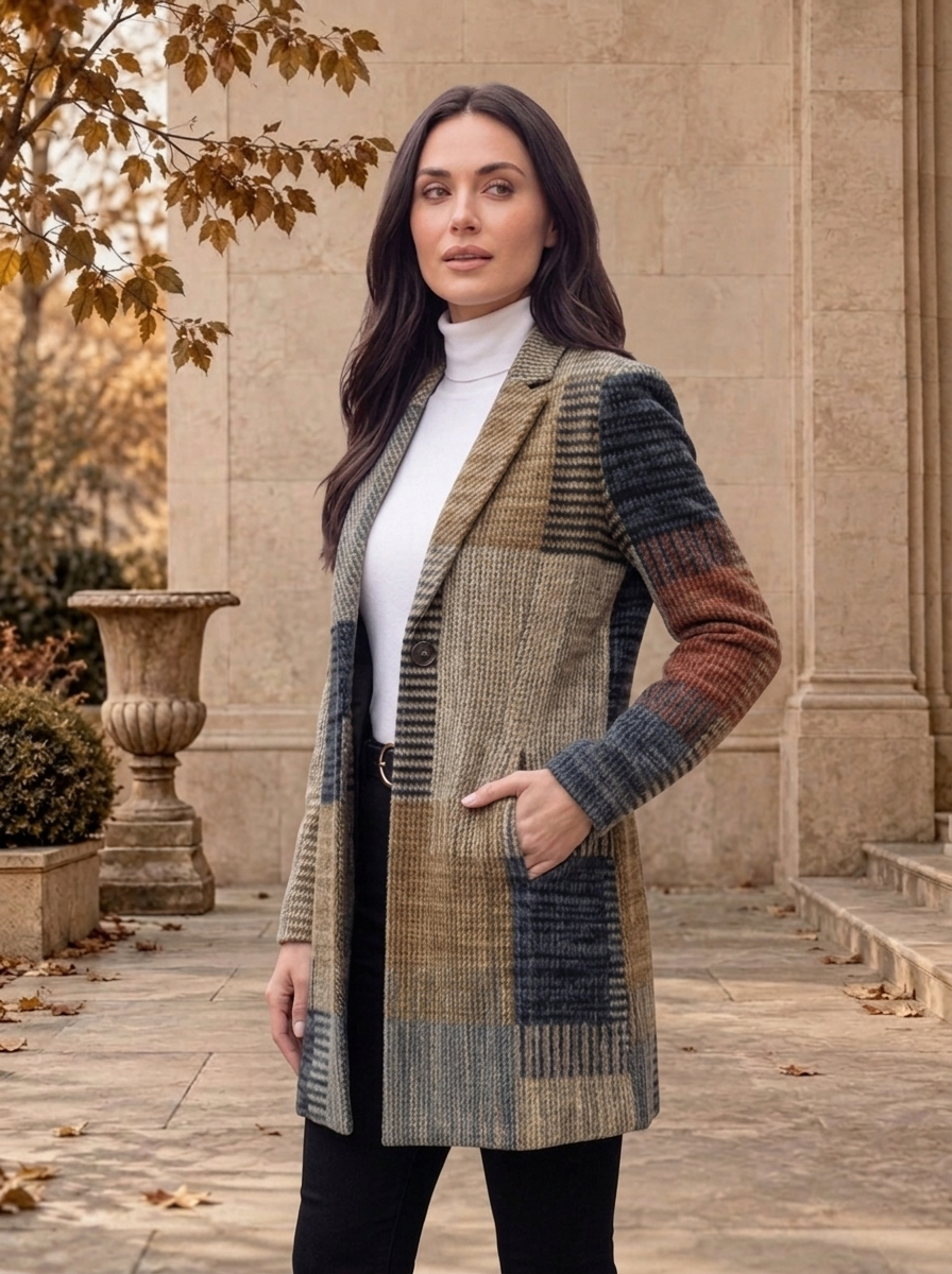 Women's wool blend coat for autumn layering