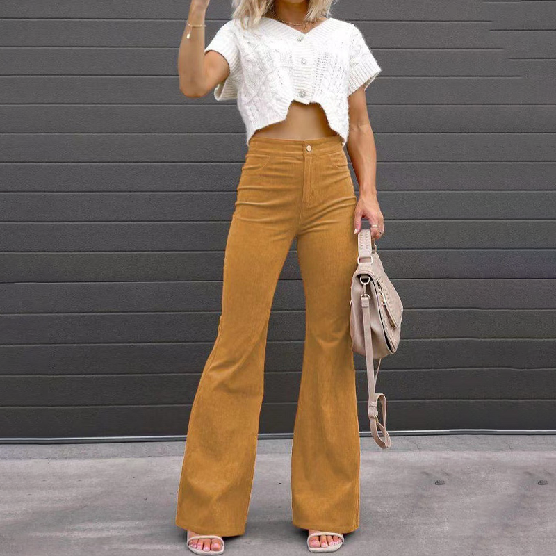 Women's high rise corduroy trousers for everyday styling