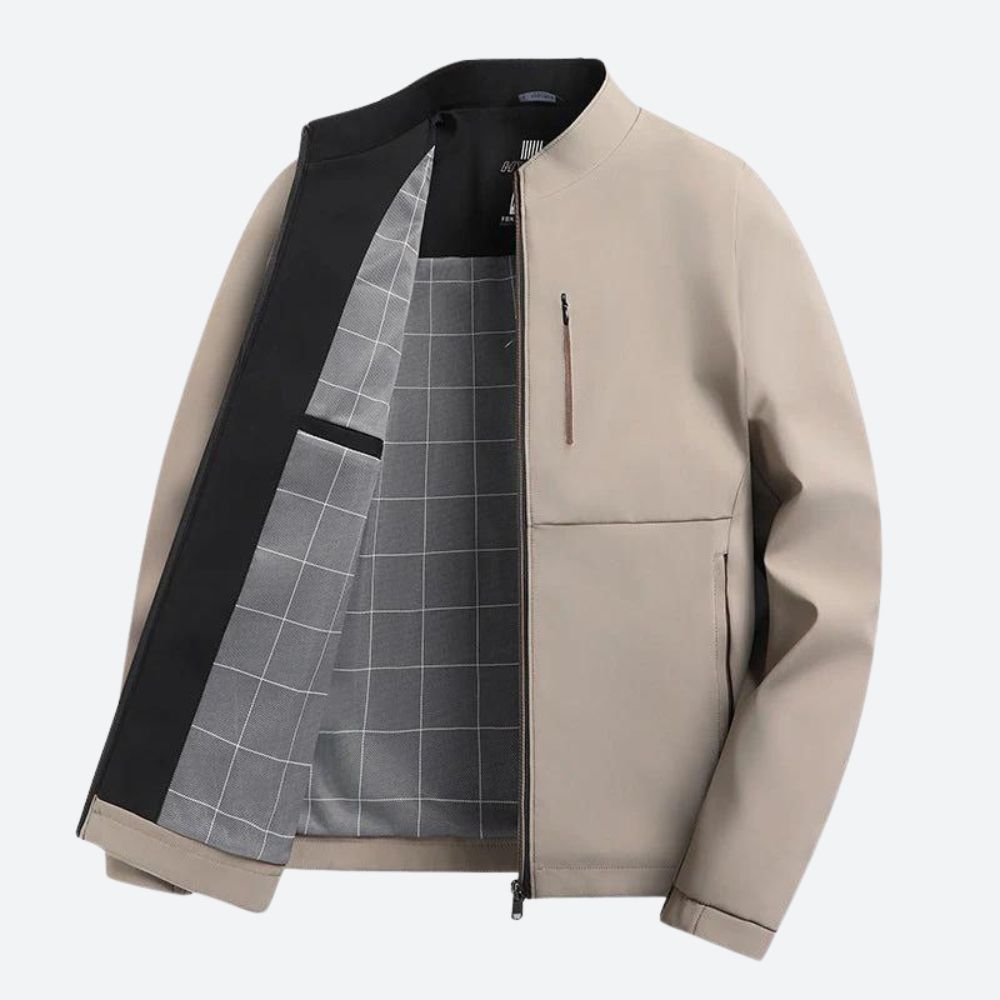 Cotton jacket showing side view relaxed fit for men