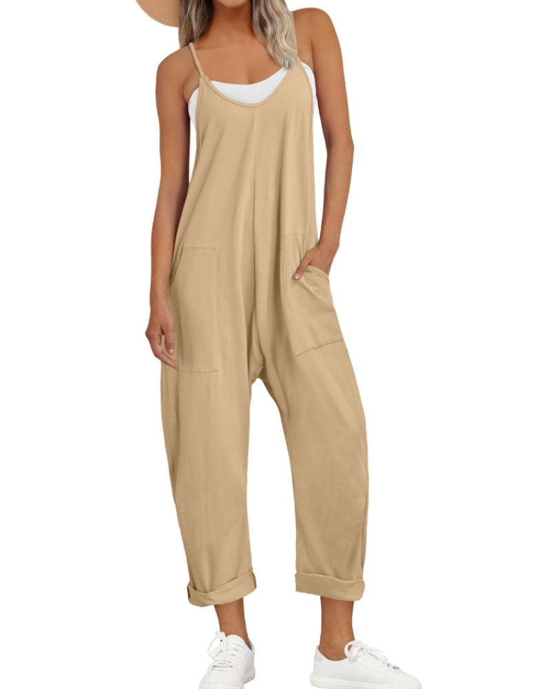 Women's summer jumpsuit featuring a lightweight rayon construction