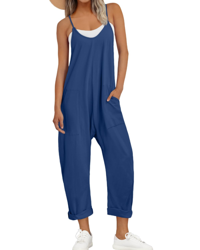 Sleeveless jumpsuit with a relaxed fit for holidays and leisure activities