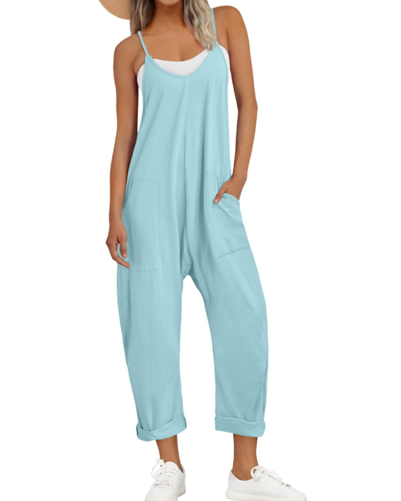 Casual rayon jumpsuit suitable for beach trips, travel and summer occasions