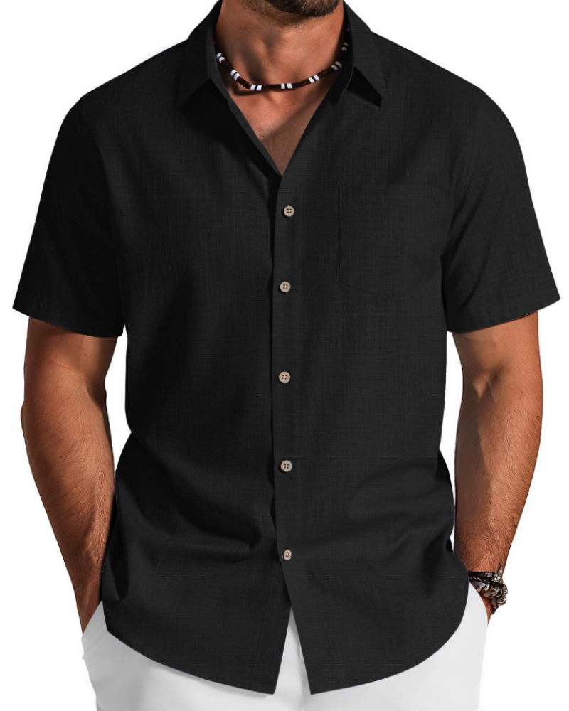 Lightweight cotton shirt featuring a textured finish for casual summer wear