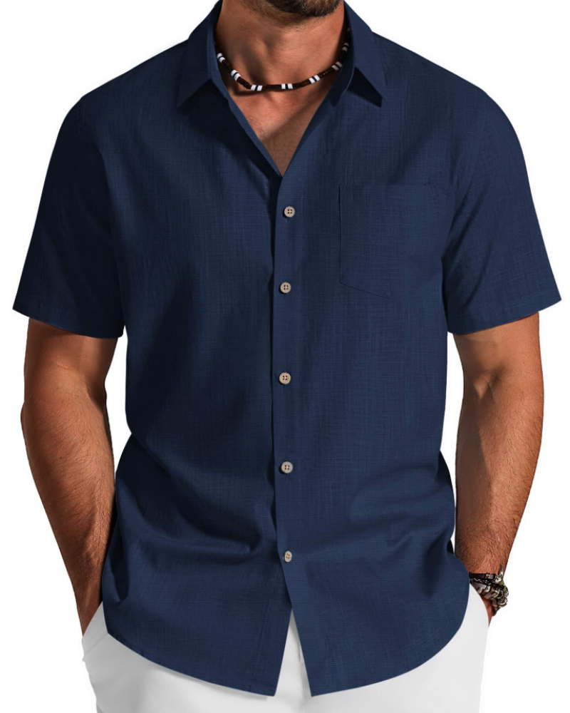 Men's casual shirt featuring a textured finish and comfortable regular fit