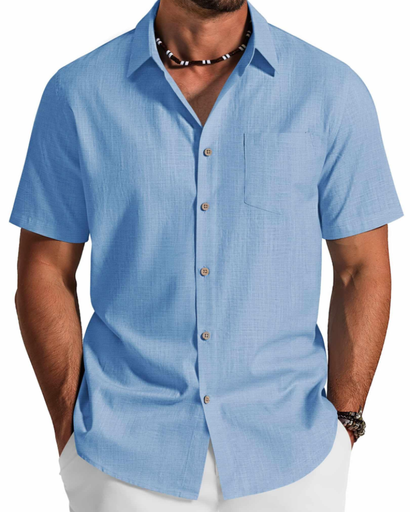 Casual cotton shirt designed for everyday comfort and warm-weather occasions