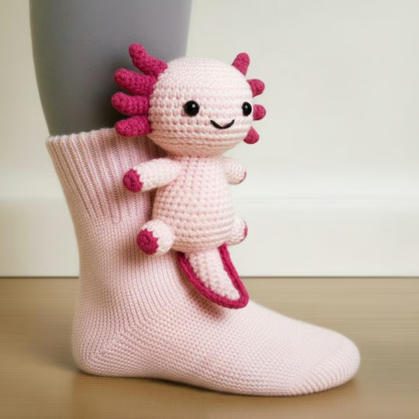 Comfortable cotton socks with dimensional animal embellishment for daily wear
