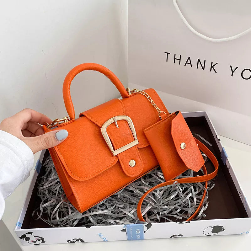 Mini sac à main structuré à boucle avec pochette Femme