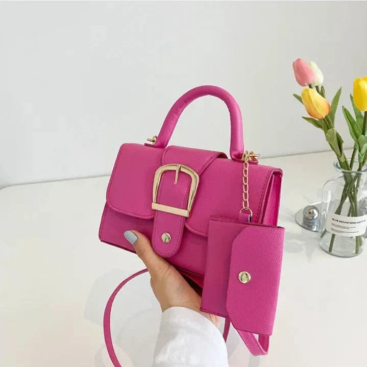 Mini sac à main structuré à boucle avec pochette Femme