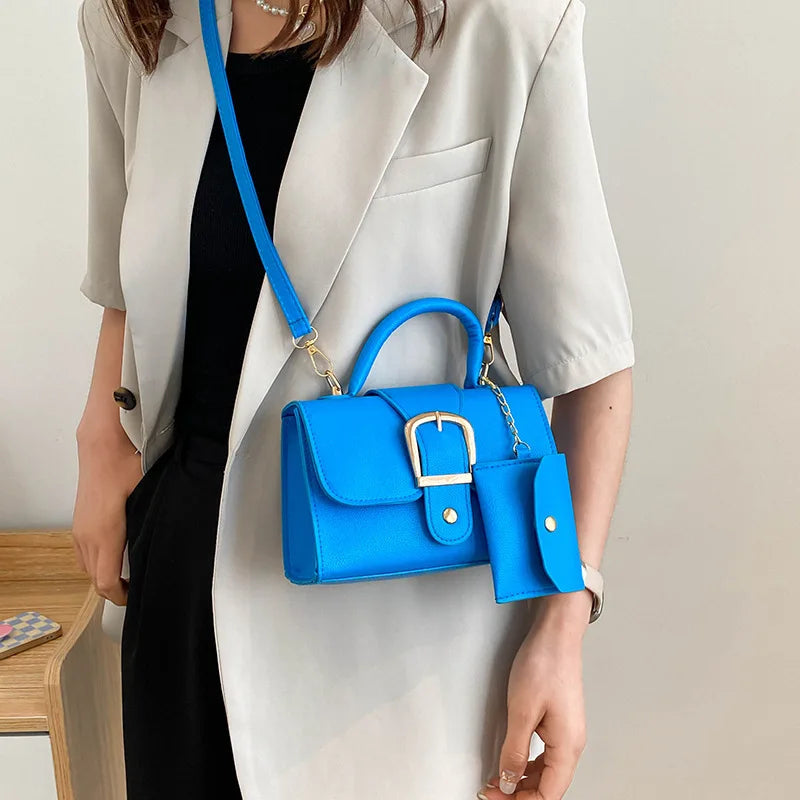 Mini sac à main structuré à boucle avec pochette Femme