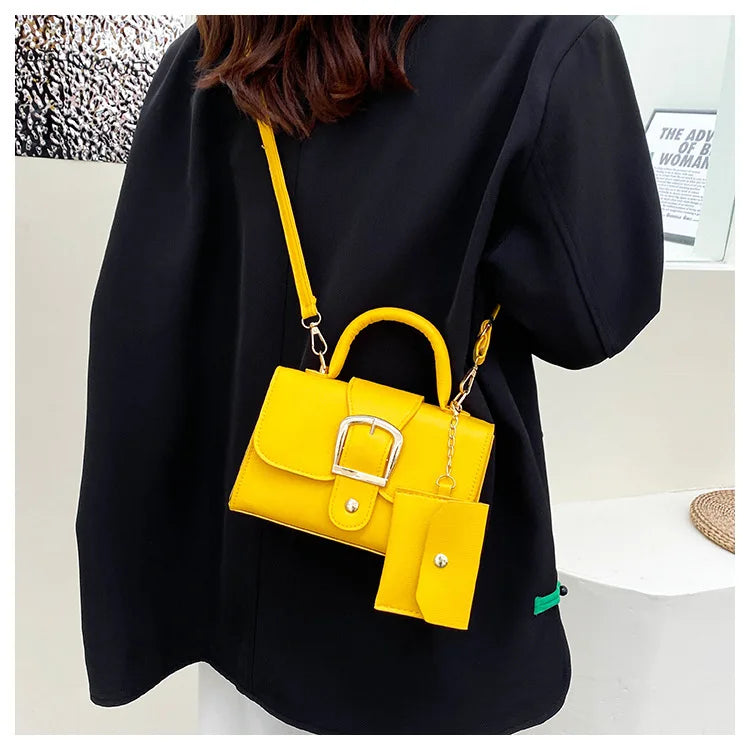 Mini sac à main structuré à boucle avec pochette Femme