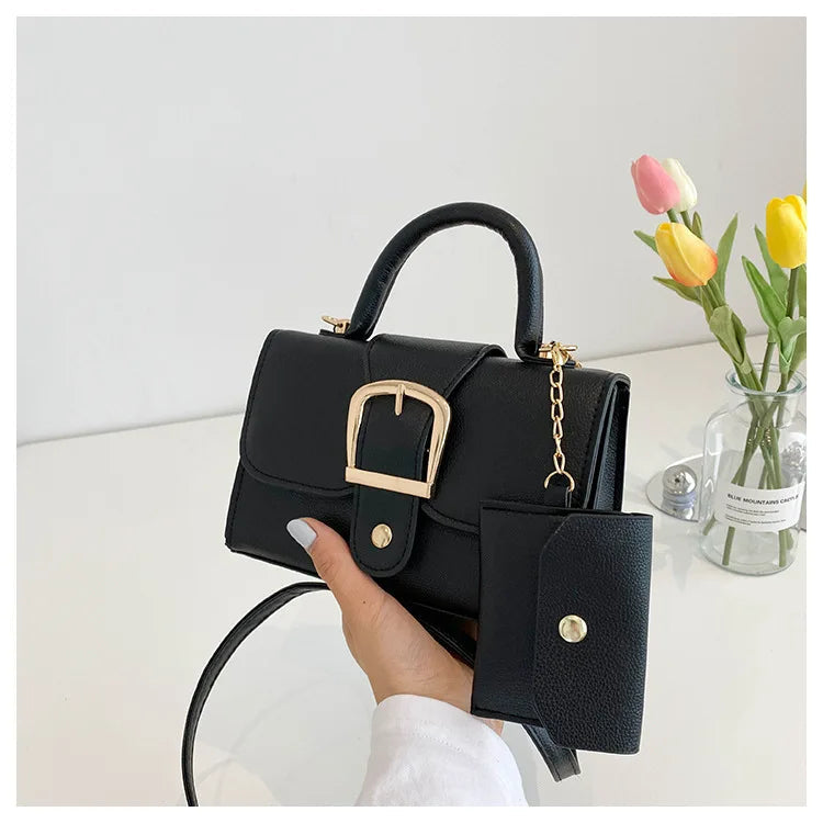 Mini sac à main structuré à boucle avec pochette Femme