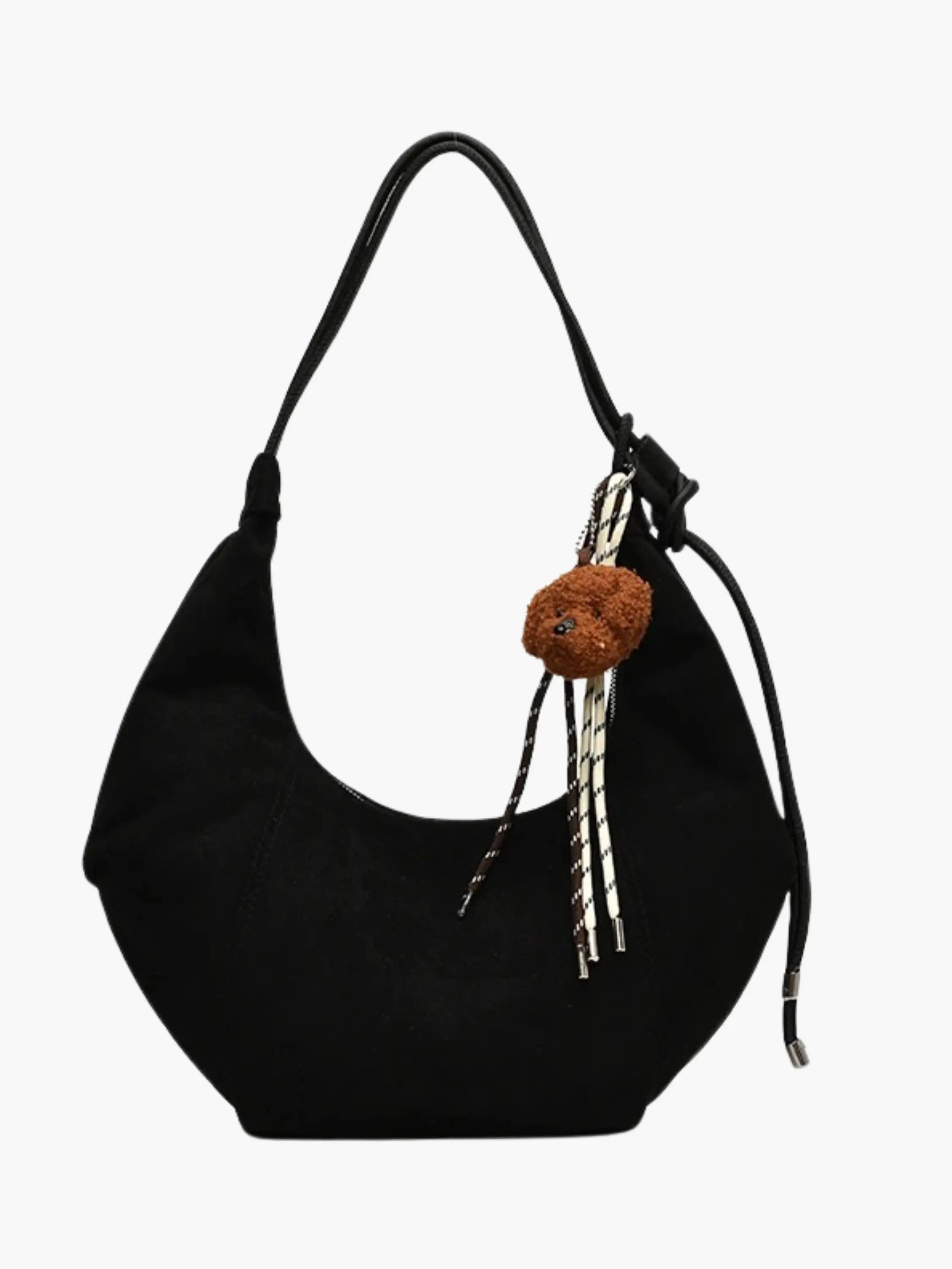 minimalist hobo bag featuring single strap and knotted accent detail