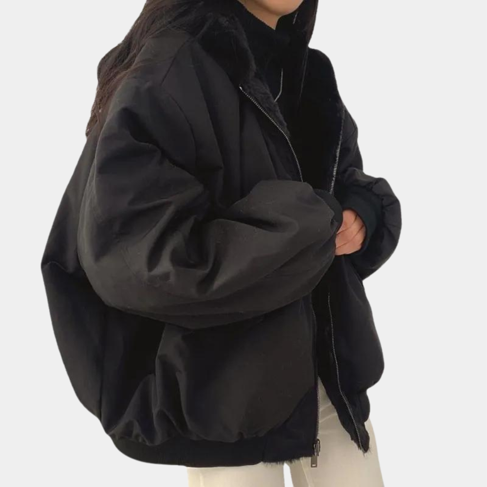 Padded jacket with drawstring waist and side pockets