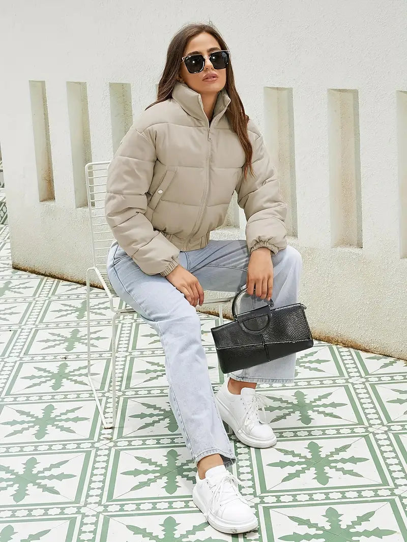 Veste Matelassée Courte Femme