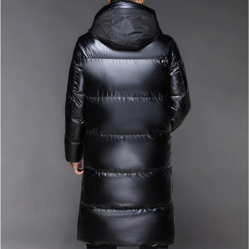 Quilted jacket side view showing relaxed fit