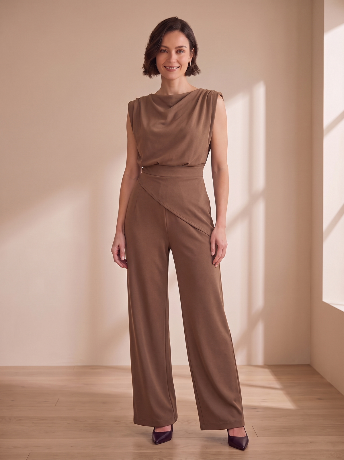 Women's draped top set