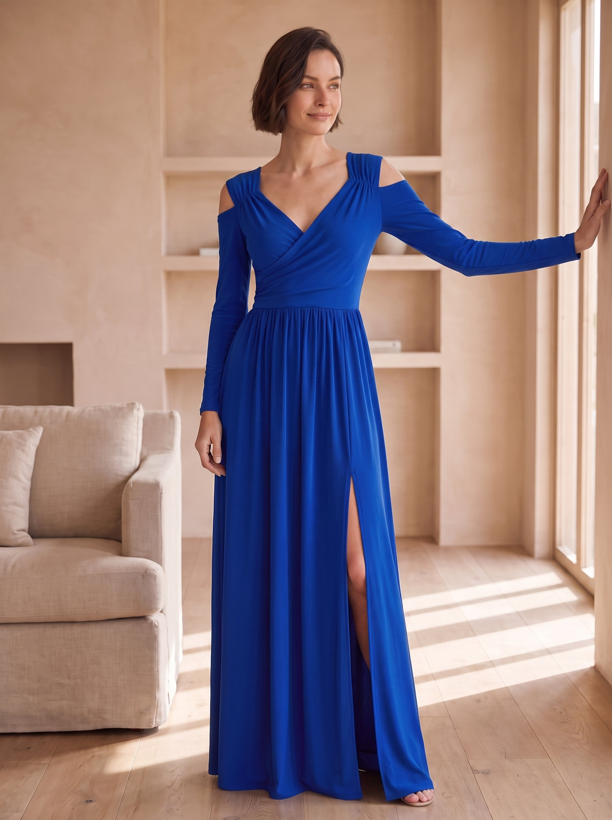 Women's long sleeve woven dress