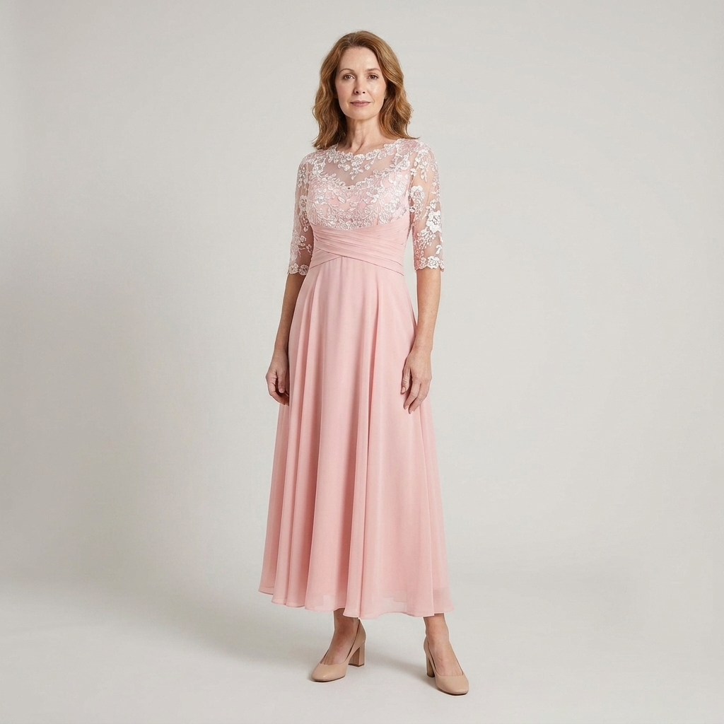 Elegant lace dress suitable for wedding guests, parties and formal events