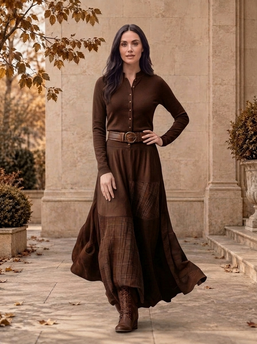 Women's long sleeve maxi dress for fall