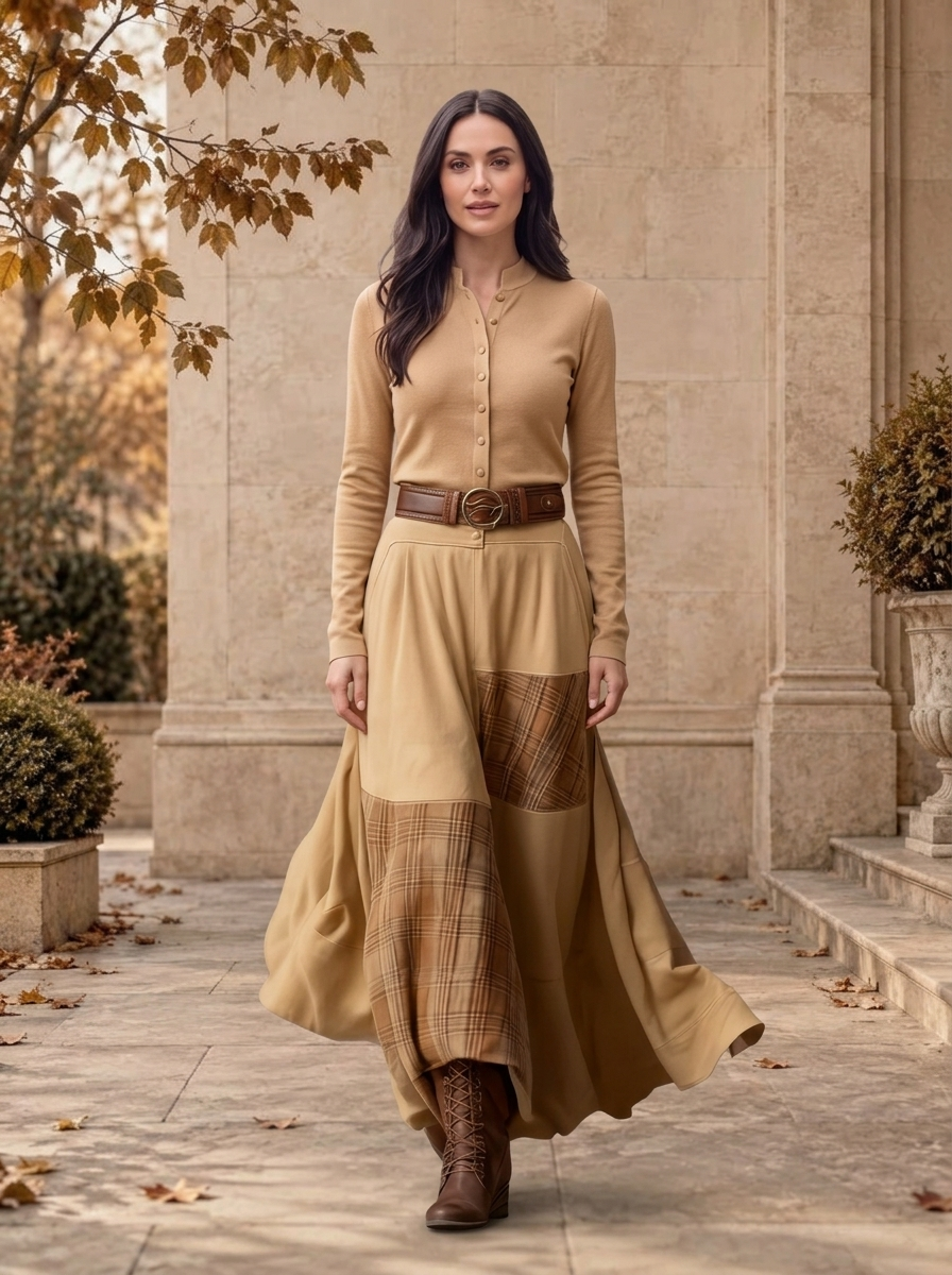 Women's suede maxi dress for cooler weather
