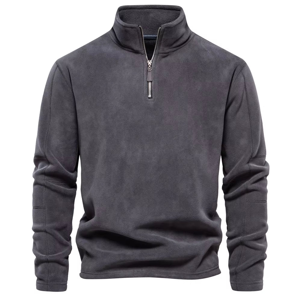 Half-zip fleece top with soft brushed interior and casual styling