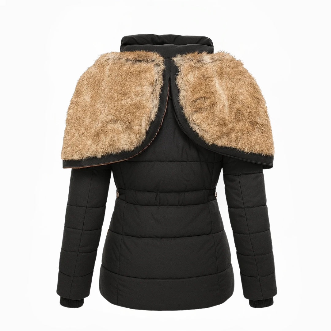 Quilted winter coat with detachable hood tailored fit for women