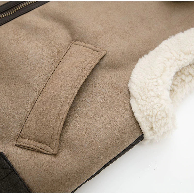Gilet à Panneaux en Shearling Femme