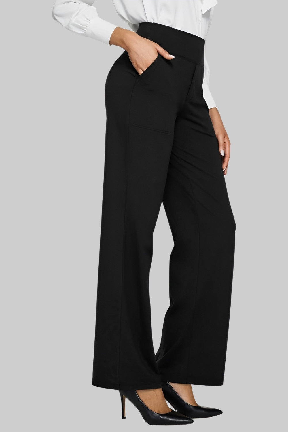 Lightweight fitness trousers with an elastic high waist for unrestricted movement