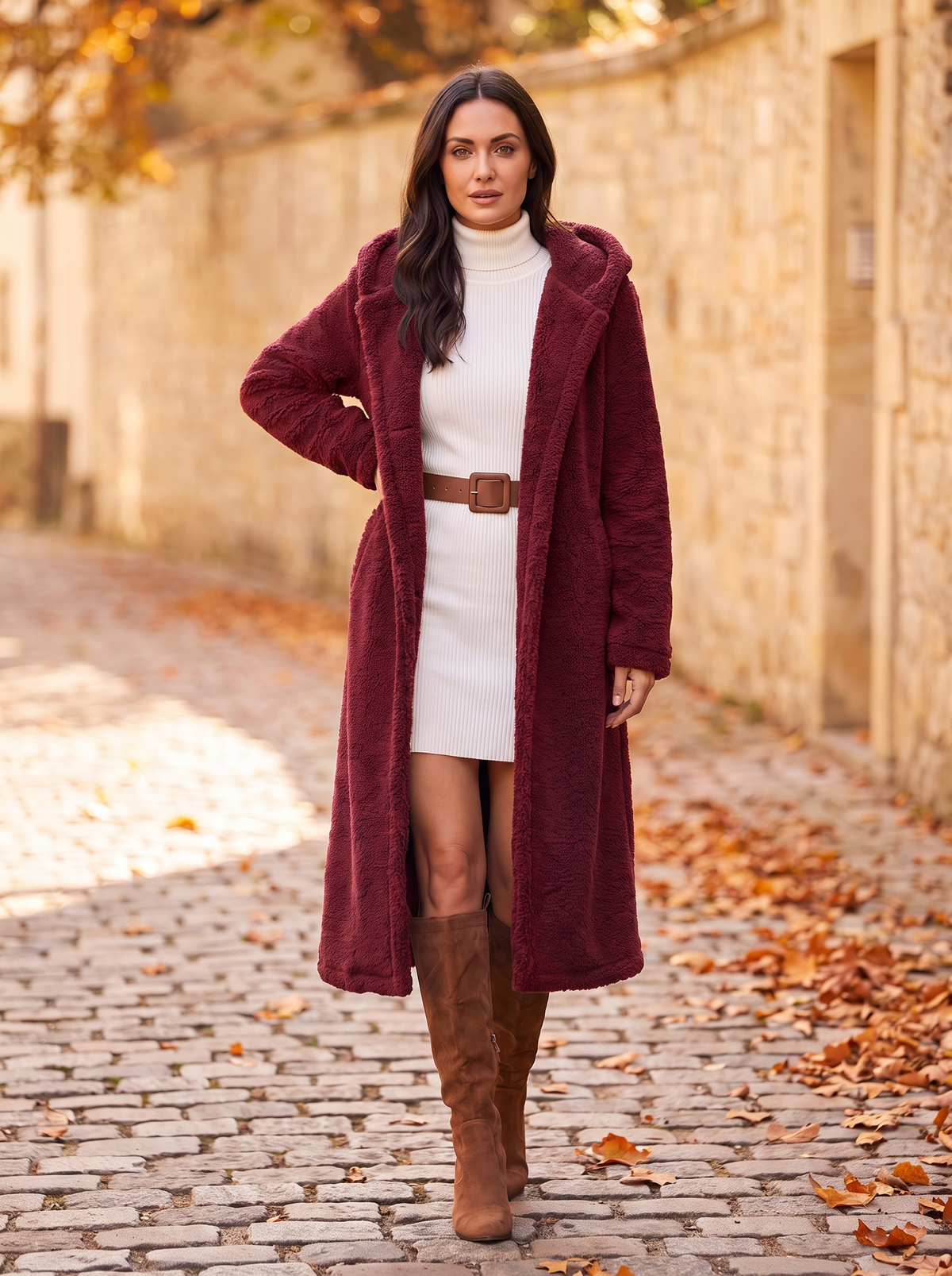 Women's long outerwear for fall