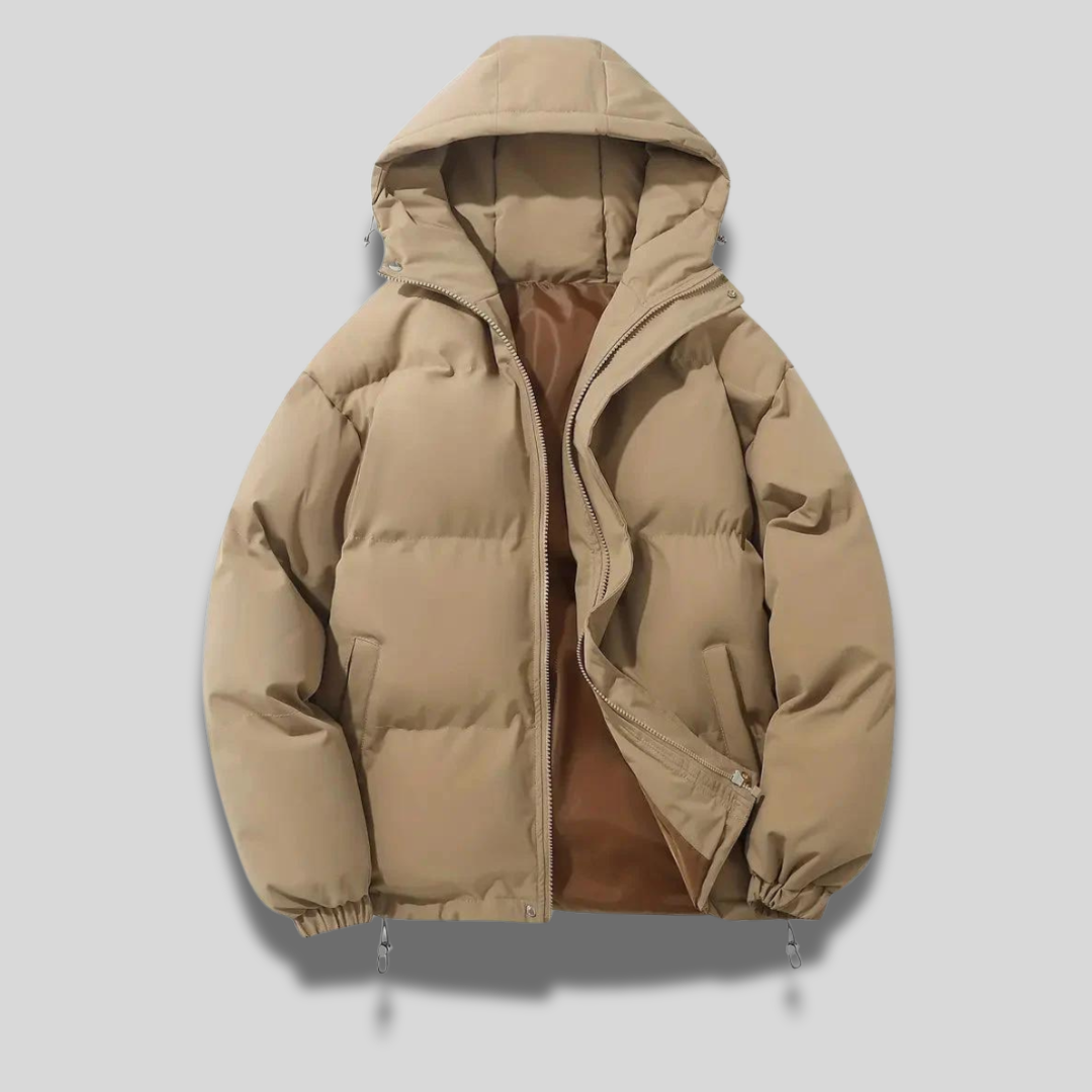 Padded winter coat three-quarter perspective regular fit