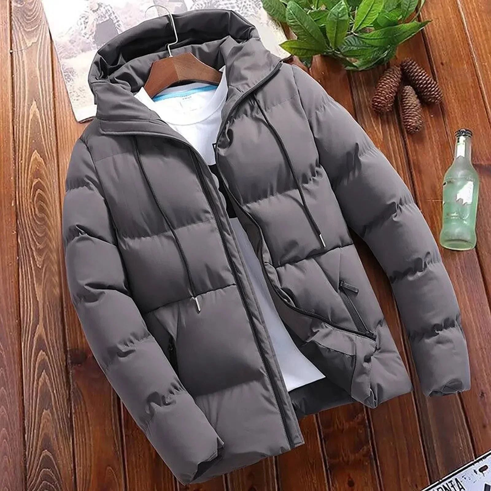 Padded jacket with hood and multiple pockets in relaxed fit for casual winter wear