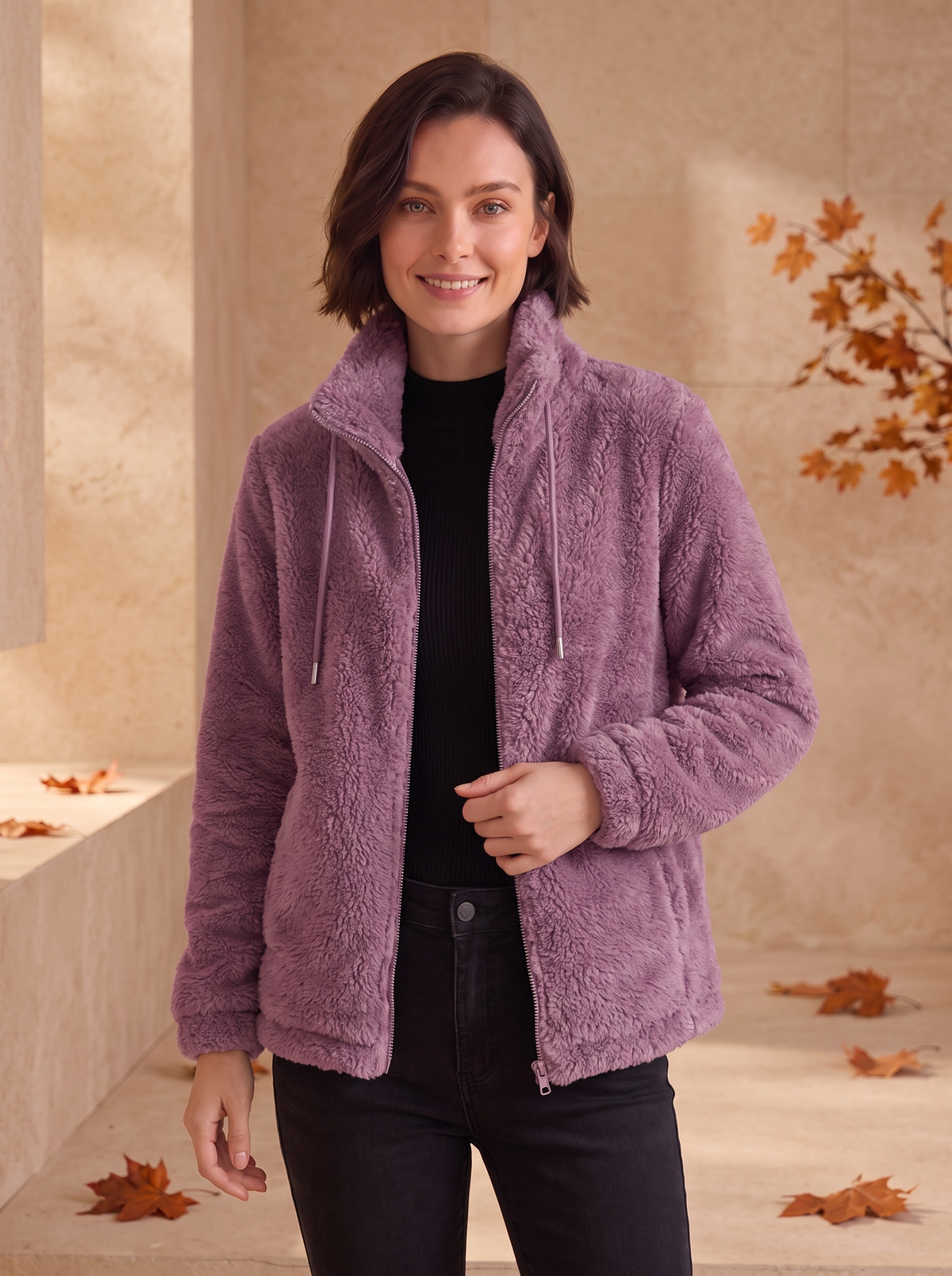 Fleece Zip Up Jacket Women
