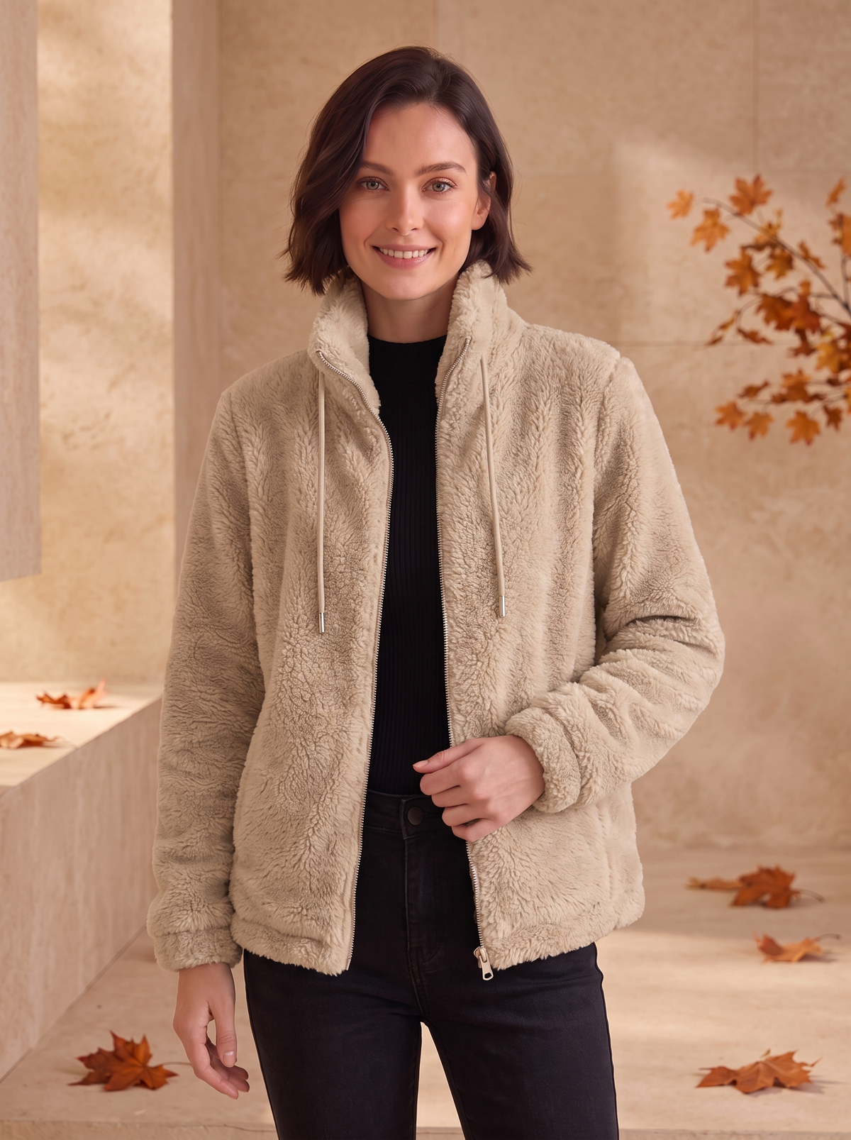 Fleece Zip Up Jacket Women