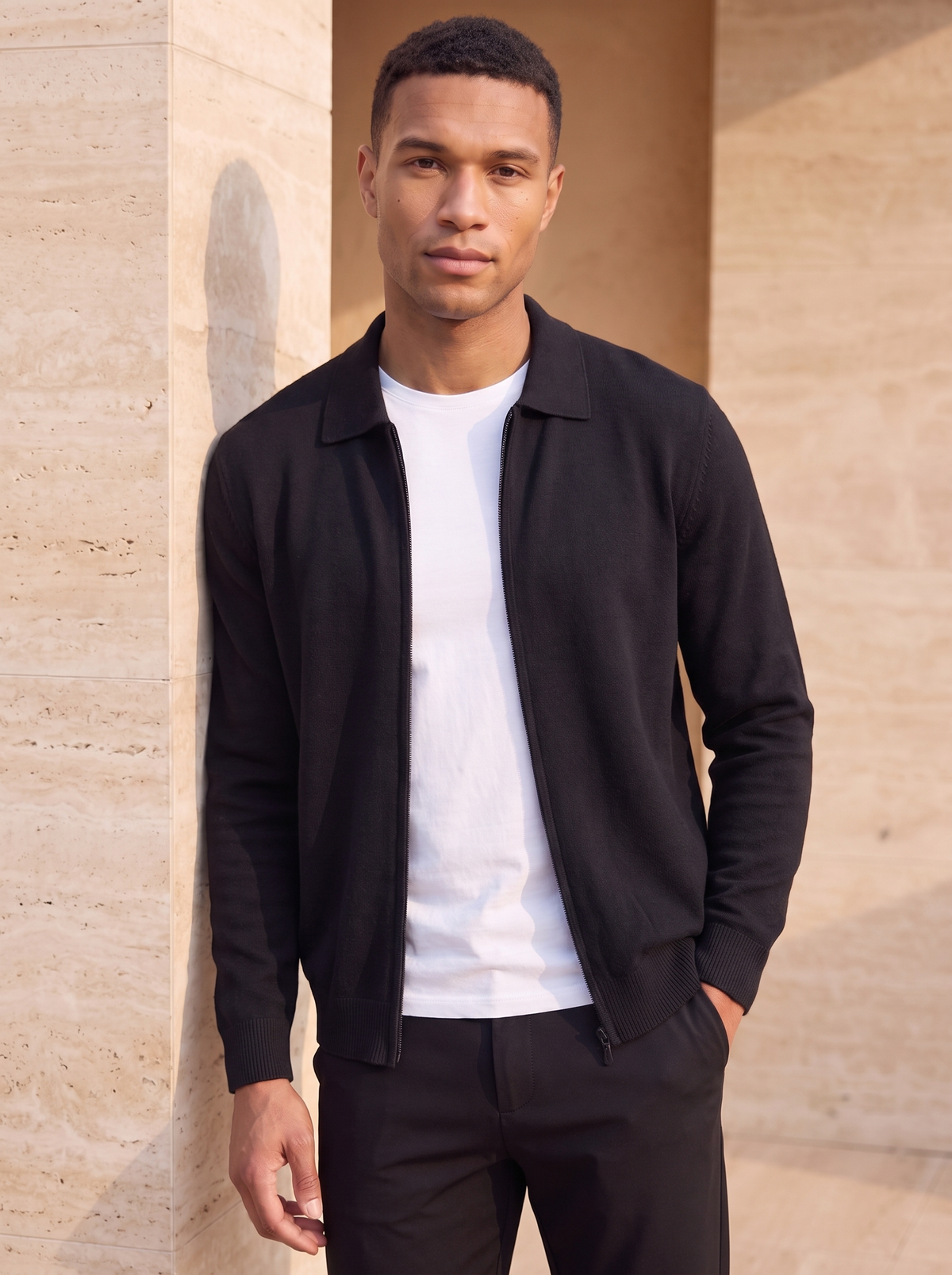 Knit jacket regular fit men