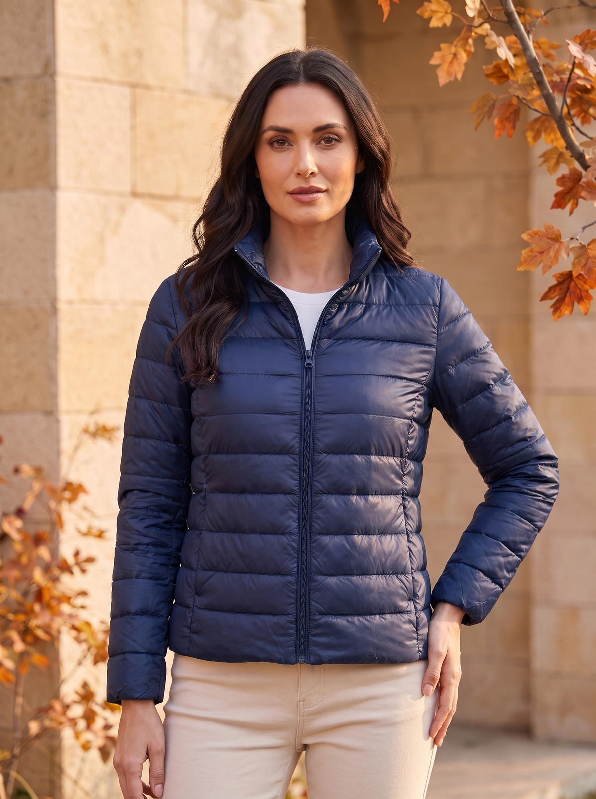 Women's long sleeve quilted jacket