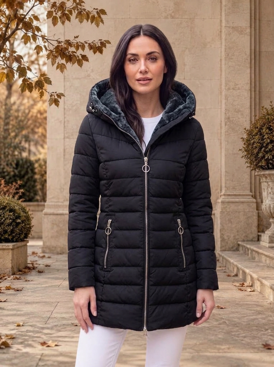Women's hooded down jacket for autumn
