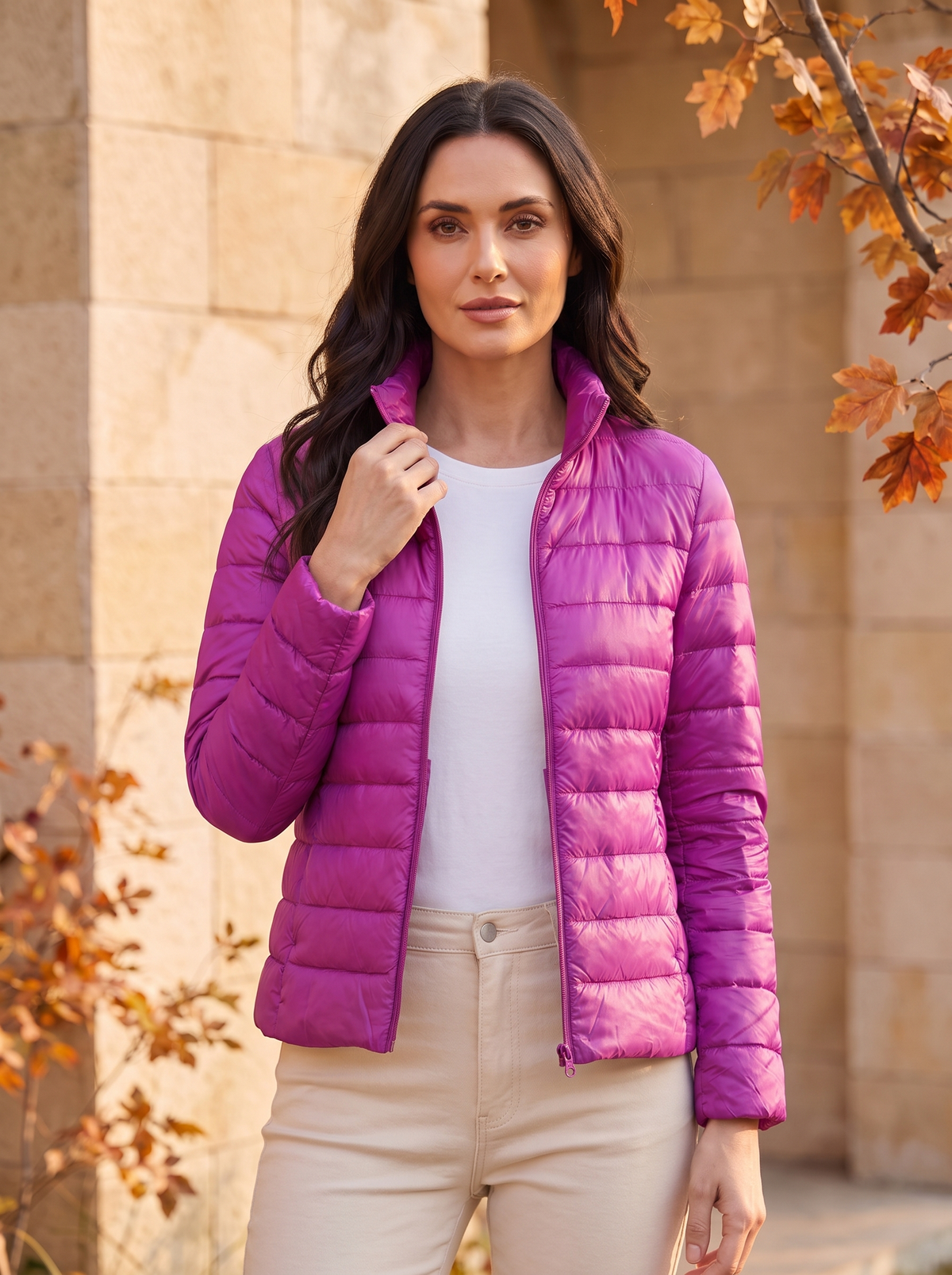 Women's fitted puffer jacket for women