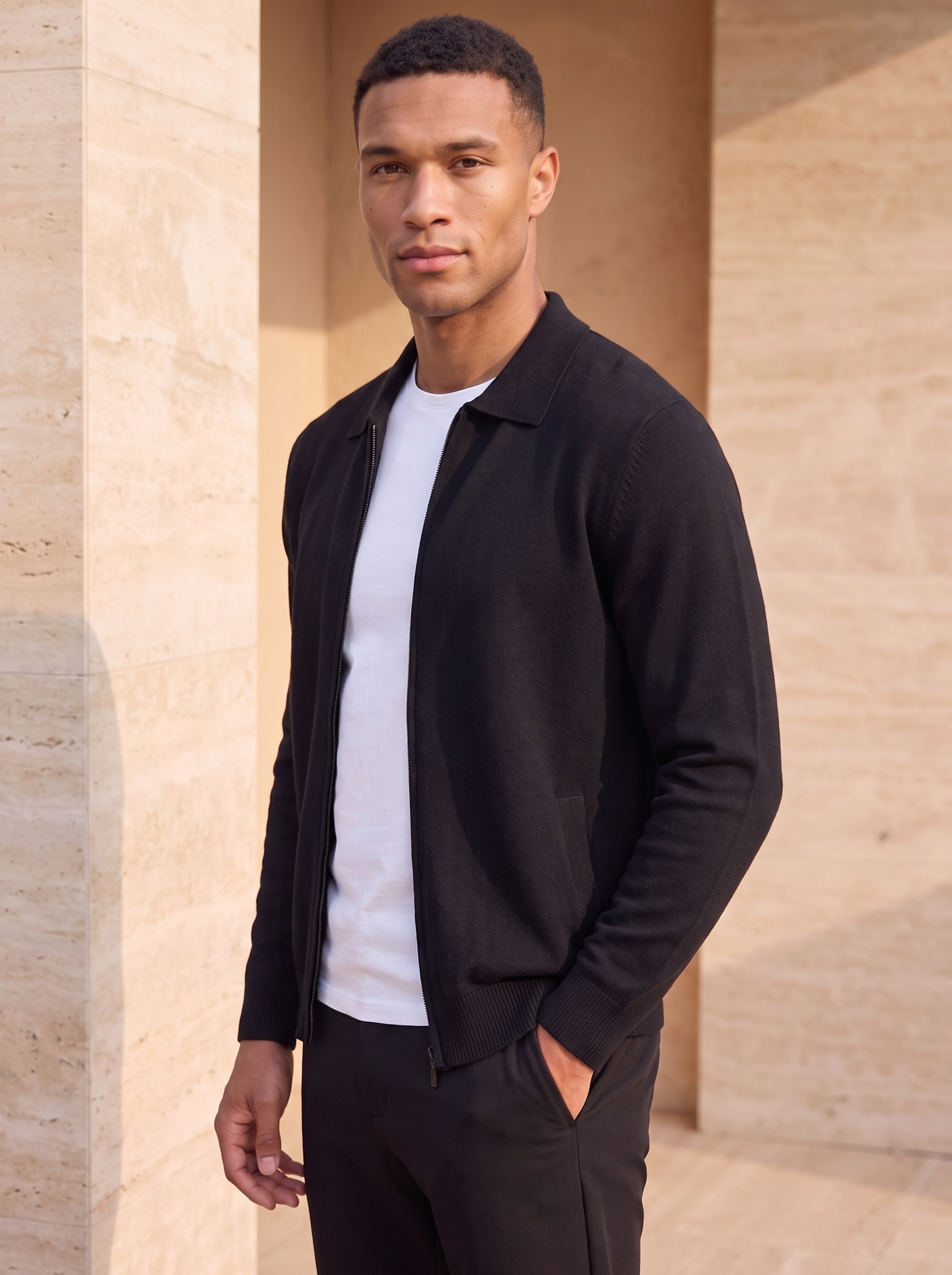Men's regular fit knit jacket