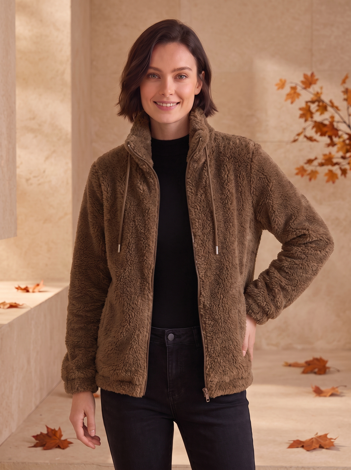 Fleece Zip Up Jacket Women