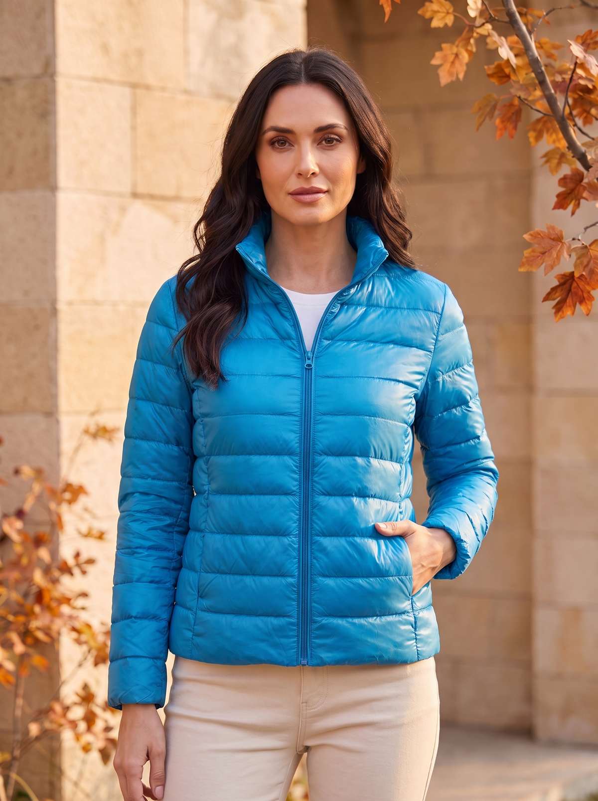 Women's casual puffer jacket for fall