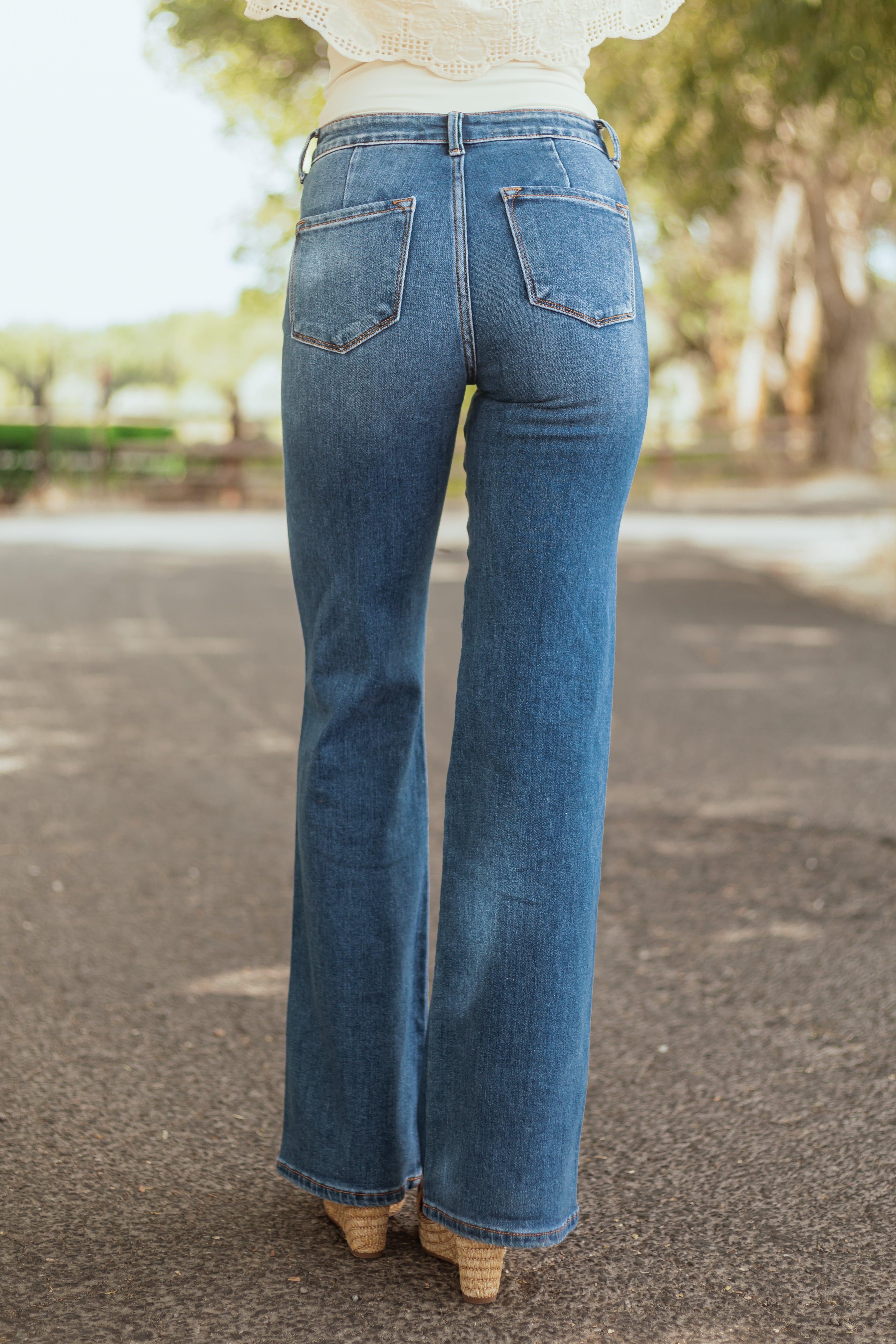 Pantalon Evasé Taille Haute Pour Femme