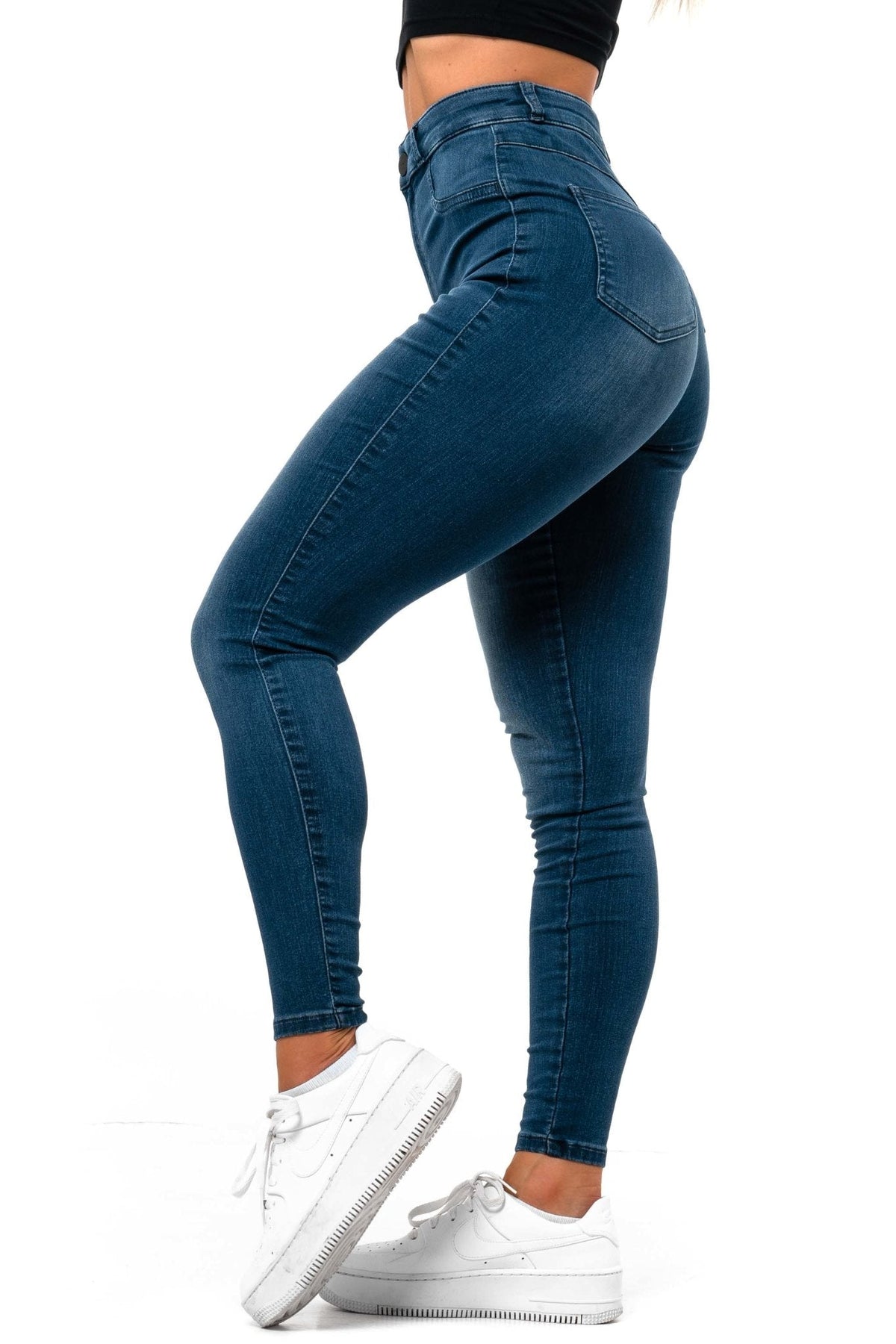 Jean Denim Skinny Taille Haute Femme