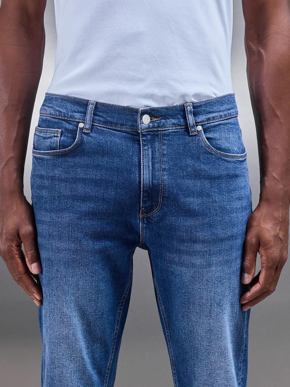 Jean Slim Bleu Mi-Bleu Homme