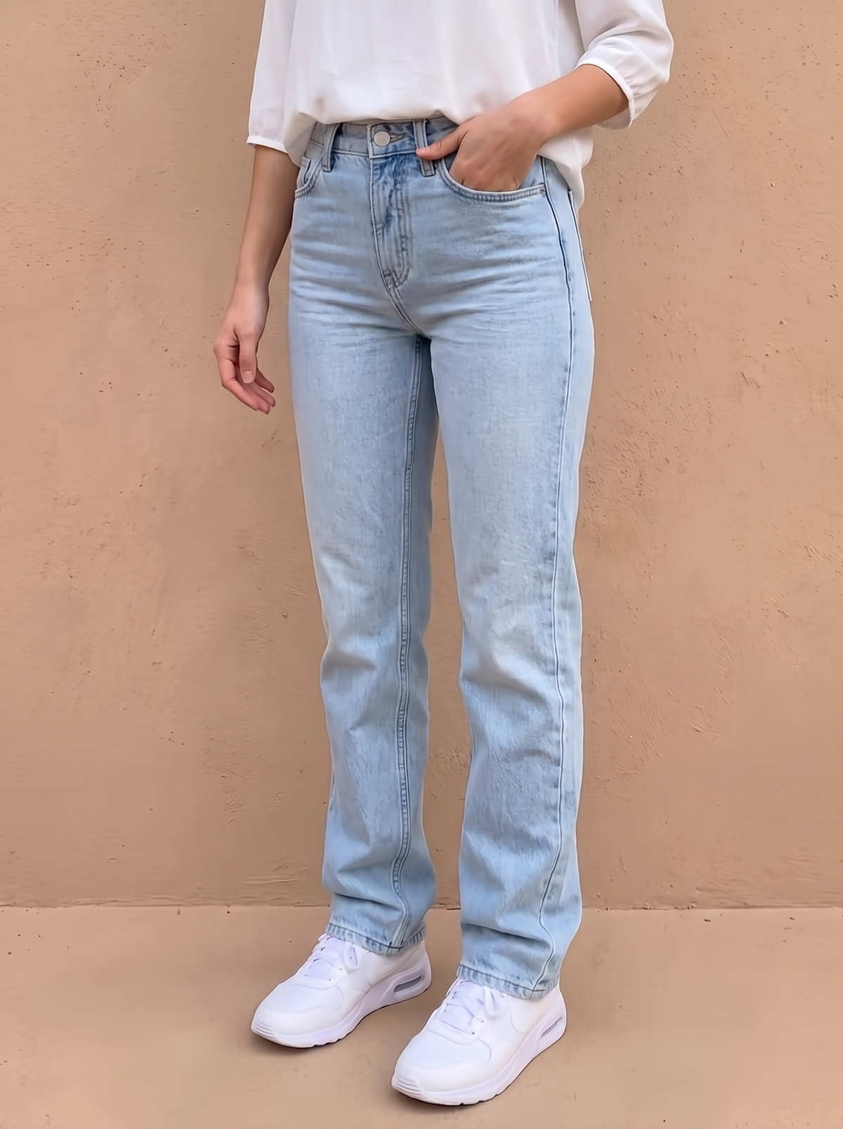 High waist denim jeans women