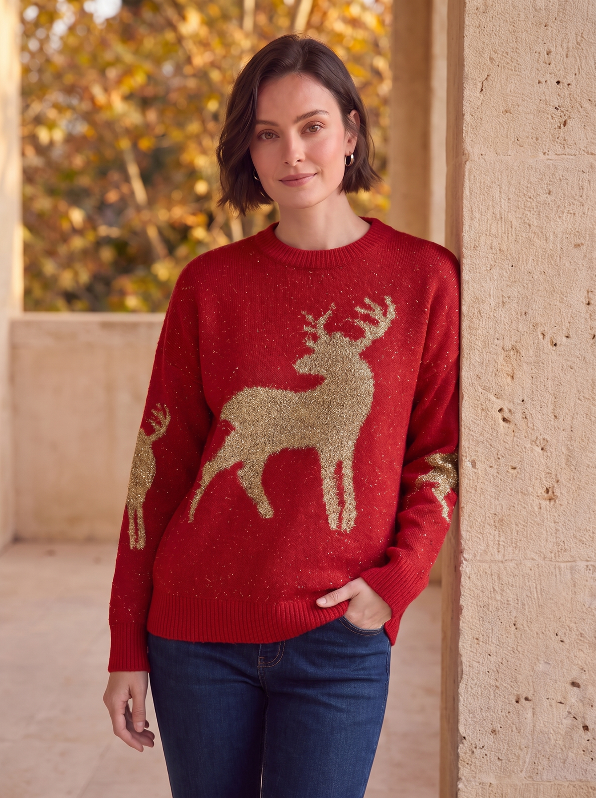 Women's festive knit jumper for fall