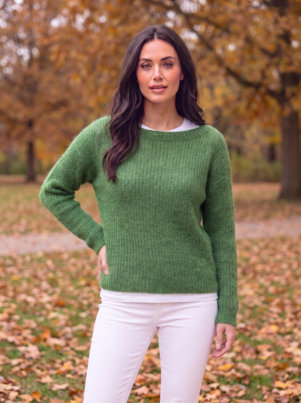 Women's textured knit jumper for fall