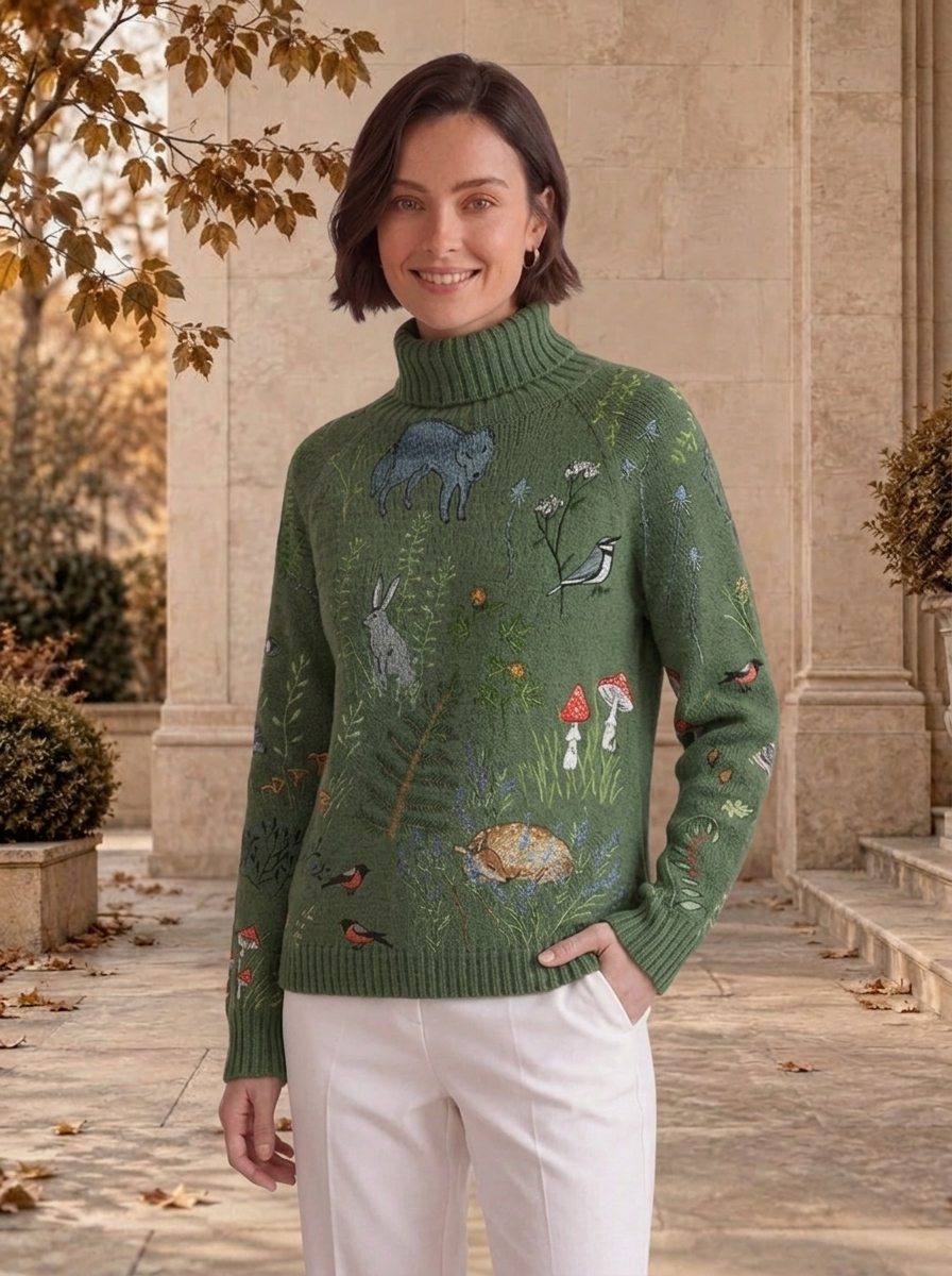 Women's casual roll neck jumper for seasonal layering