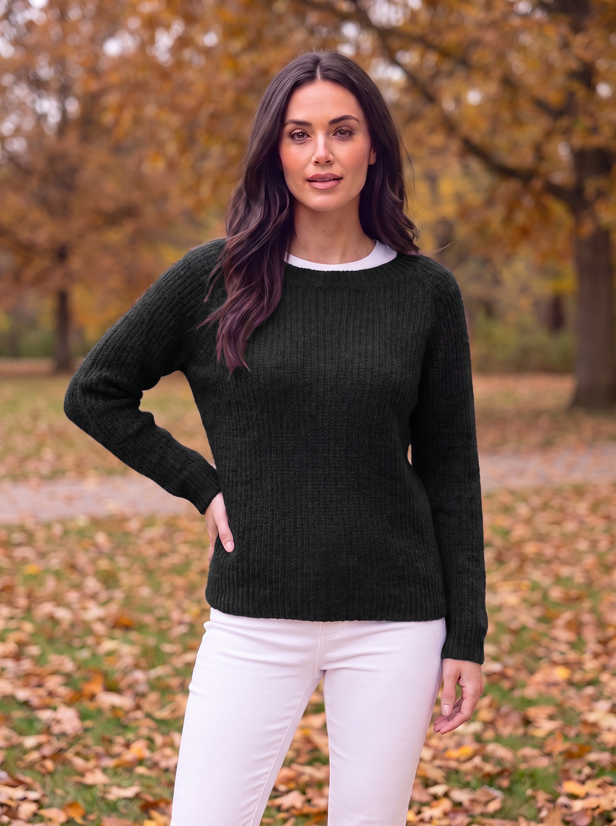 Women's everyday knitted jumper for fall